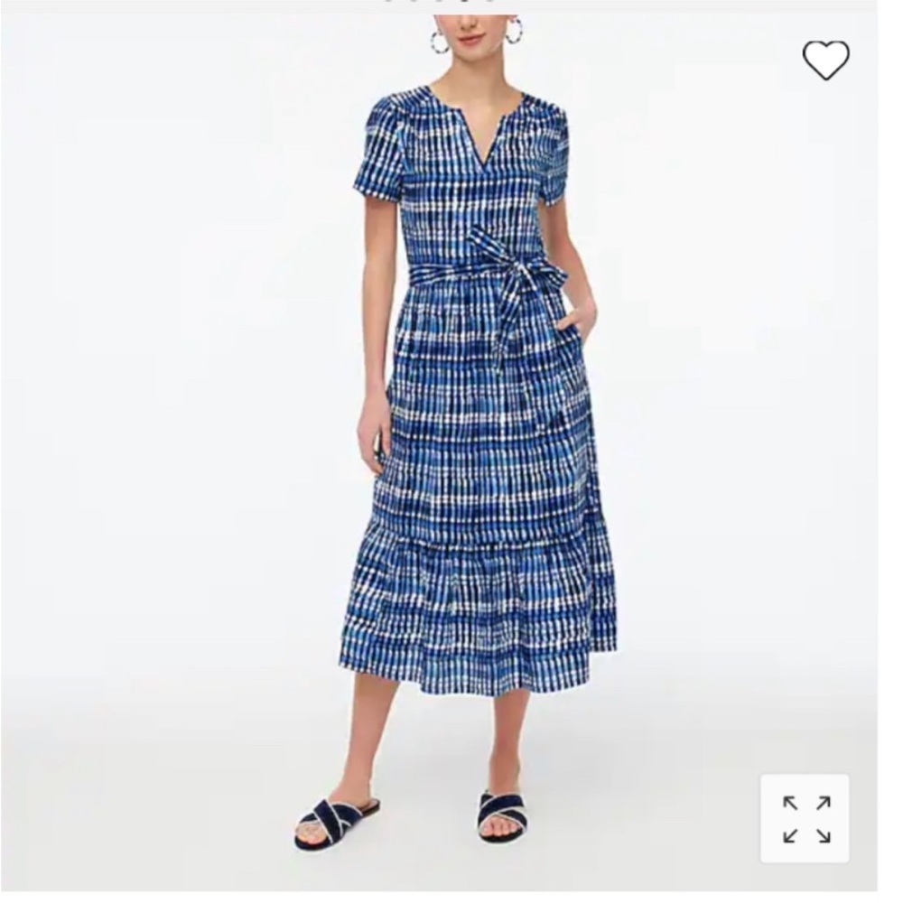 J. Crew Factory Cotton Tie-waist Tiered Tiered Midi Dress Size 00 Regular